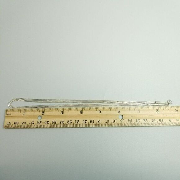 Vintage Sterling Silver Liquid Silver Fived Strand Beaded Necklace 17 Inch Long - Picture 5 of 7